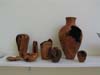 Assorted cherry burl bowls by Peter Asselyn