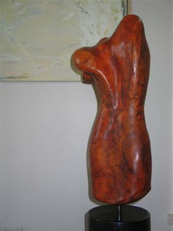 TORSO by Robert Lash Hydrocal, steel, pigments